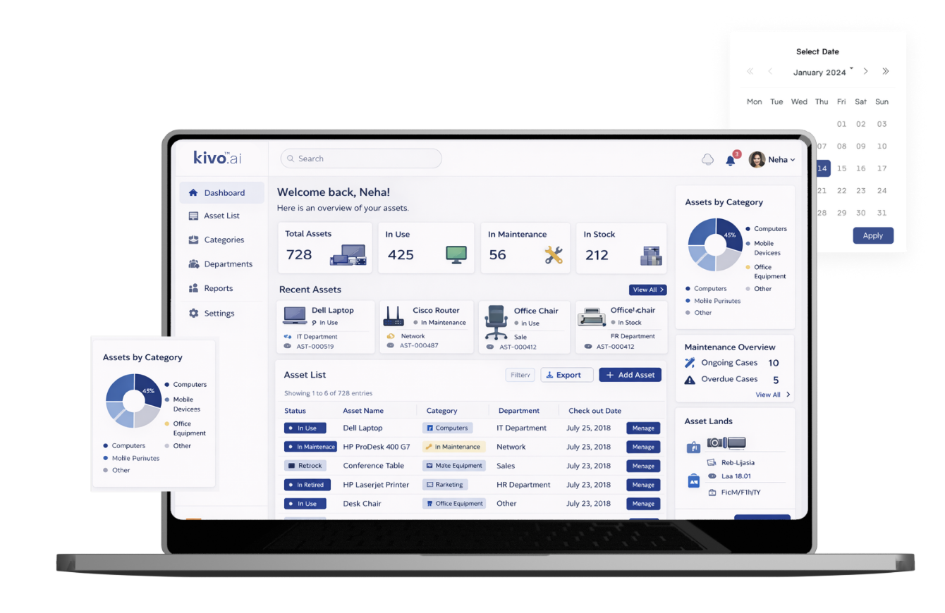 Asset Management Dashboard UI